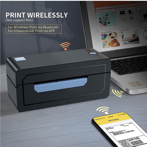 Bluetooth Thermal Shipping Label Printer – Wireless 4x6 Shipping Label Printer - Picture 3 of 6